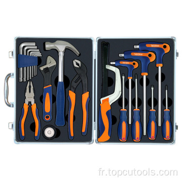 Ensemble de 21 kits d&#39;outils dans un boîtier en aluminium